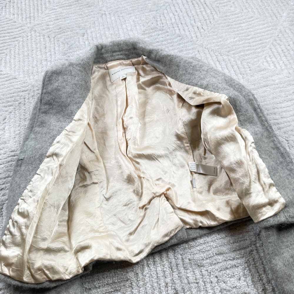 Banana Republic Wool Blazer Womens 4 Grey Tailored Preppy Old Money Vintage Y2K - Picture 8 of 16